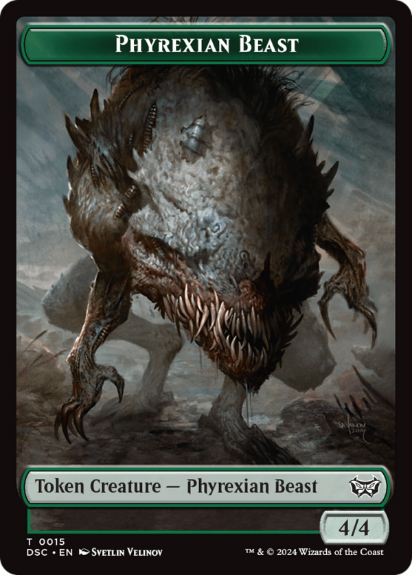 Phyrexian Beast   Manifest Double-Sided Token [Duskmourn: House of Horror Commander Tokens] Online