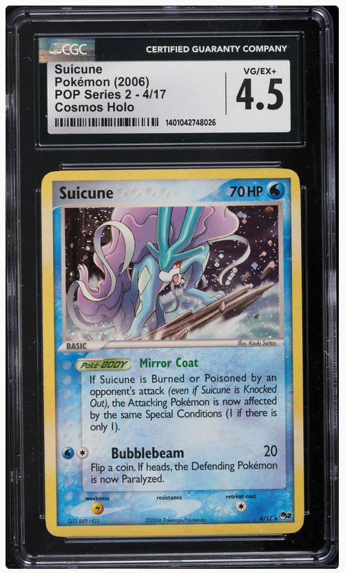 CGC 4.5 | Suicune Holo (POP2 4) POP Series 2 Inglés 2004 Online