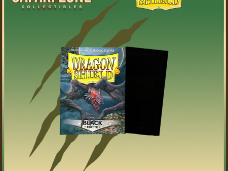 Dragon Shield: Standard Size Sleeves 100 count Matte - Black Sale