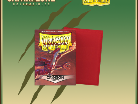 Dragon Shield: Standard Size Sleeves 100 count Matte - Crimson on Sale