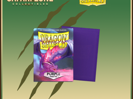 Dragon Shield: Standard Size Sleeves 100 count Matte - Purple Sale