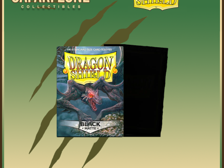 Dragon Shield: Standard Size Sleeves 100 count Matte - Jet For Sale