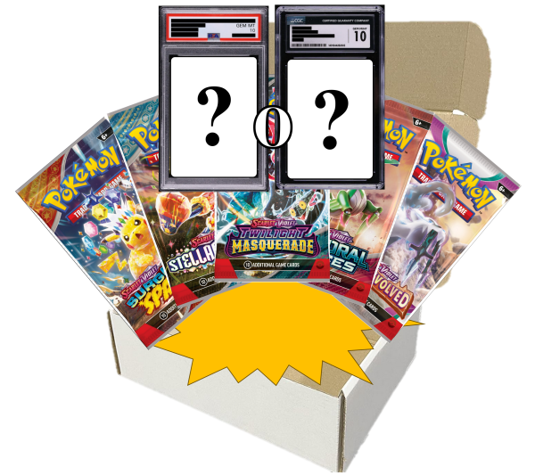 Caja Regalo | Carta PSA 10 o CGC 10 + 5 Sobres de Pokémon TCG | Santo Packs Online