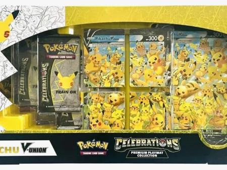 Pokemon Celebrations Pikachu V-Union Premium Playmat Collection (6 packs with 4 cards & 3 packs with 10 cards) Fashion