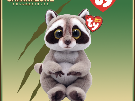 TY Beanie Babies  - Petey - Grey Raccoon Hot on Sale