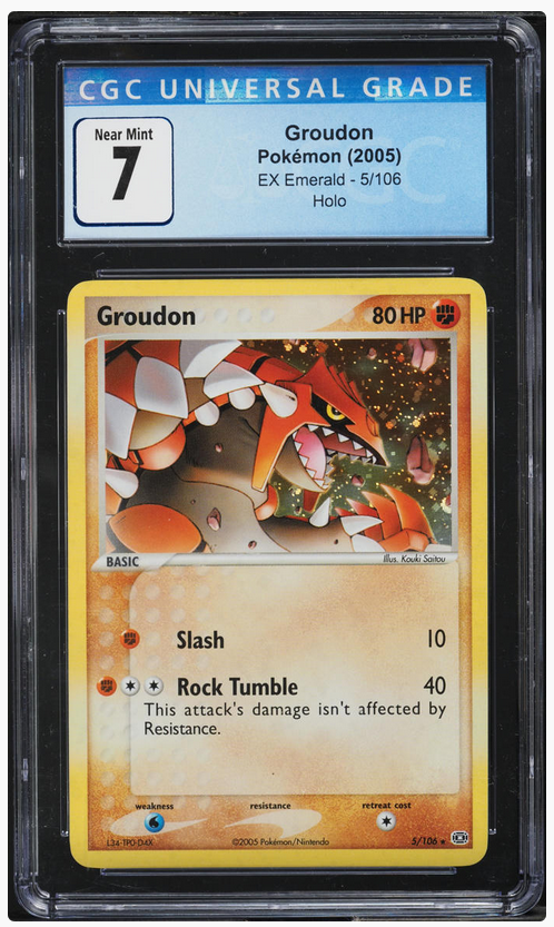 CGC 7 | Groudon (EM 5) EX Emerald Inglés 2005 Online now